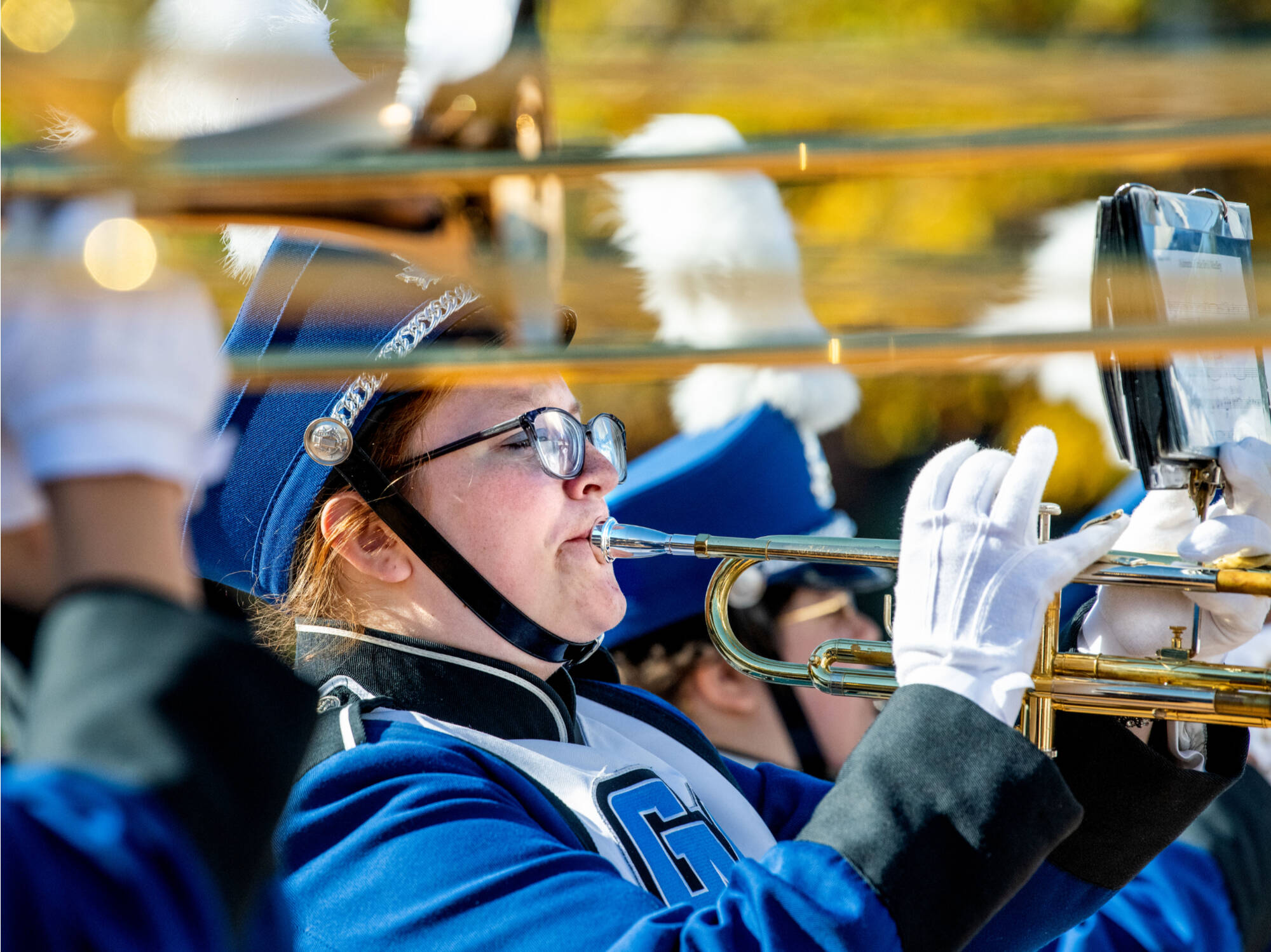 The Laker Marching Band performs during the Battle Creek Innovation Hub ribbon cutting ceremony October 9.